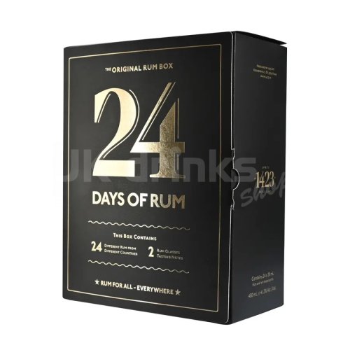 24 Days Of Rum 2024 - rumový adventní kalendář 24x 0,02l 41,3% + 2x sklo
