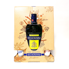 Becherovka kazeta 0,5l 35% + kalíšky