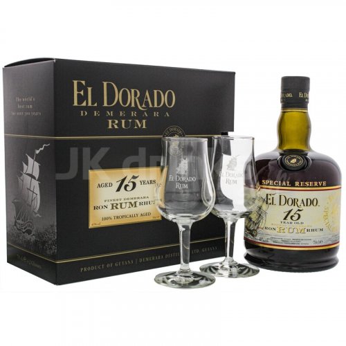 El Dorado 15y 0,7l 43% + 2 skleničky