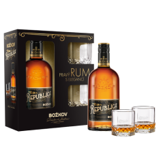 Božkov Republica Exclusive 0,5l 38% + 2x Sklenice